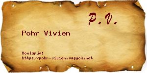 Pohr Vivien névjegykártya